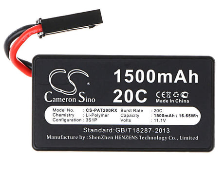 11.1V, Li-Polymer, 1500mAh, Drones battery fits Parrot, Ar.drone 1.0, Ar.drone 2.0, 16.65Wh Drones Cameron Sino Technology Limited
