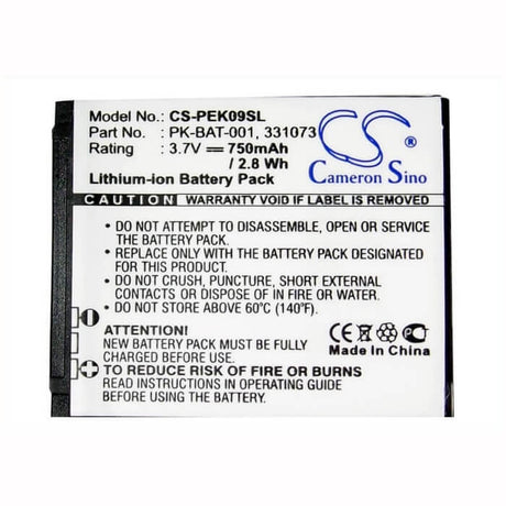 3.7V, Li-ion, 750mAh, SmartPhone battery fits Peek, 331073, 9, Pronto, 2.78Wh Mobile, SmartPhone Cameron Sino Technology Limited (Smartphone)