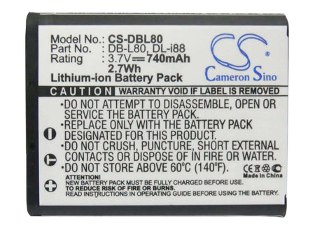 Camera Battery For Pentax Optio H90, Optio P70, 3.7v, 740mah - 2.74wh Camera Cameron Sino Technology Limited (Camera)