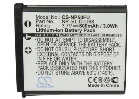 Camera Battery For Pentax Optioa36, Optios10, Optios12 3.7v, 800mah - 2.96wh Camera Cameron Sino Technology Limited (Suspended)