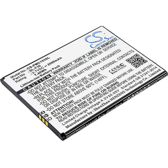 3.7V, Li-ion, 2000mAh, SmartPhone battery fits Phicomm, Bl-f36, C1530l, 7.4Wh Mobile, SmartPhone Cameron Sino Technology Limited (Smartphone)