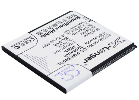 3.7V, Li-ion, 2000mAh, SmartPhone battery fits Phicomm, Bl-f10, I800, I800dz, 7.4Wh Mobile, SmartPhone Cameron Sino Technology Limited (Suspended)