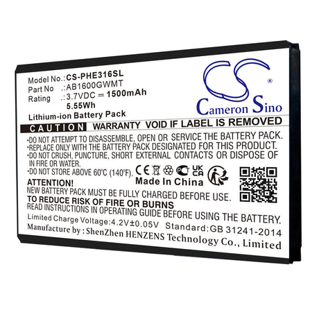 Battery For Philips, Cte316, Cte331, E316, E331, Xenium E316 3.7v, 1500mah - 5.55wh Batteries for Electronics Cameron Sino Technology Limited (Suspended)