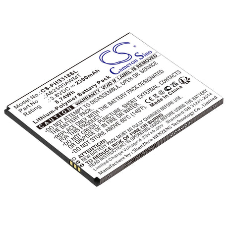 3.8V, Li-Polymer, 2300mAh, SmartPhone battery fits Philips, Ab2500awmt, Cts318, Xenium S318, 8.74Wh Mobile, SmartPhone Cameron Sino Technology Limited (Smartphone)