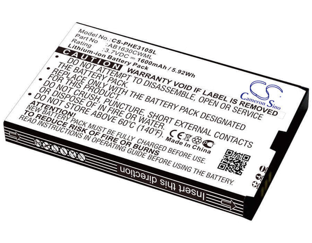 3.8V, Li-ion, 3950mAh, SmartPhone battery fits Philips, Ab4050awml, E330, Xenium E330, 15.01Wh Mobile, SmartPhone Cameron Sino Technology Limited (Smartphone)