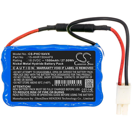 18.0V, Ni-MH, 1500mAh, Vacuum battery fits Philips, Fc6164/01, Fc6164, Power Pro, 27.0Wh Vacuum Cameron Sino Technology Limited