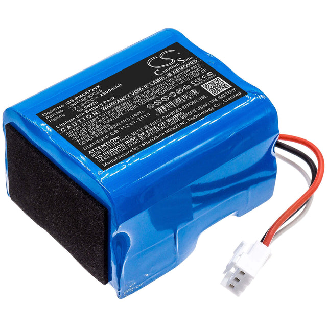 21.6V, Li-ion, 2500mAh, Vacuum battery fits Philips, Fc6721, Fc6721/01, Fc6721-01, 54.00Wh Vacuum Cameron Sino Technology Limited