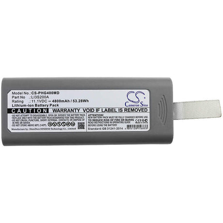 11.1V, Li-ion, 4800mAh, Medical battery fits Philips, Li3s200a, G40, G40e, 53.28Wh Medical Cameron Sino Technology Limited (Medical)