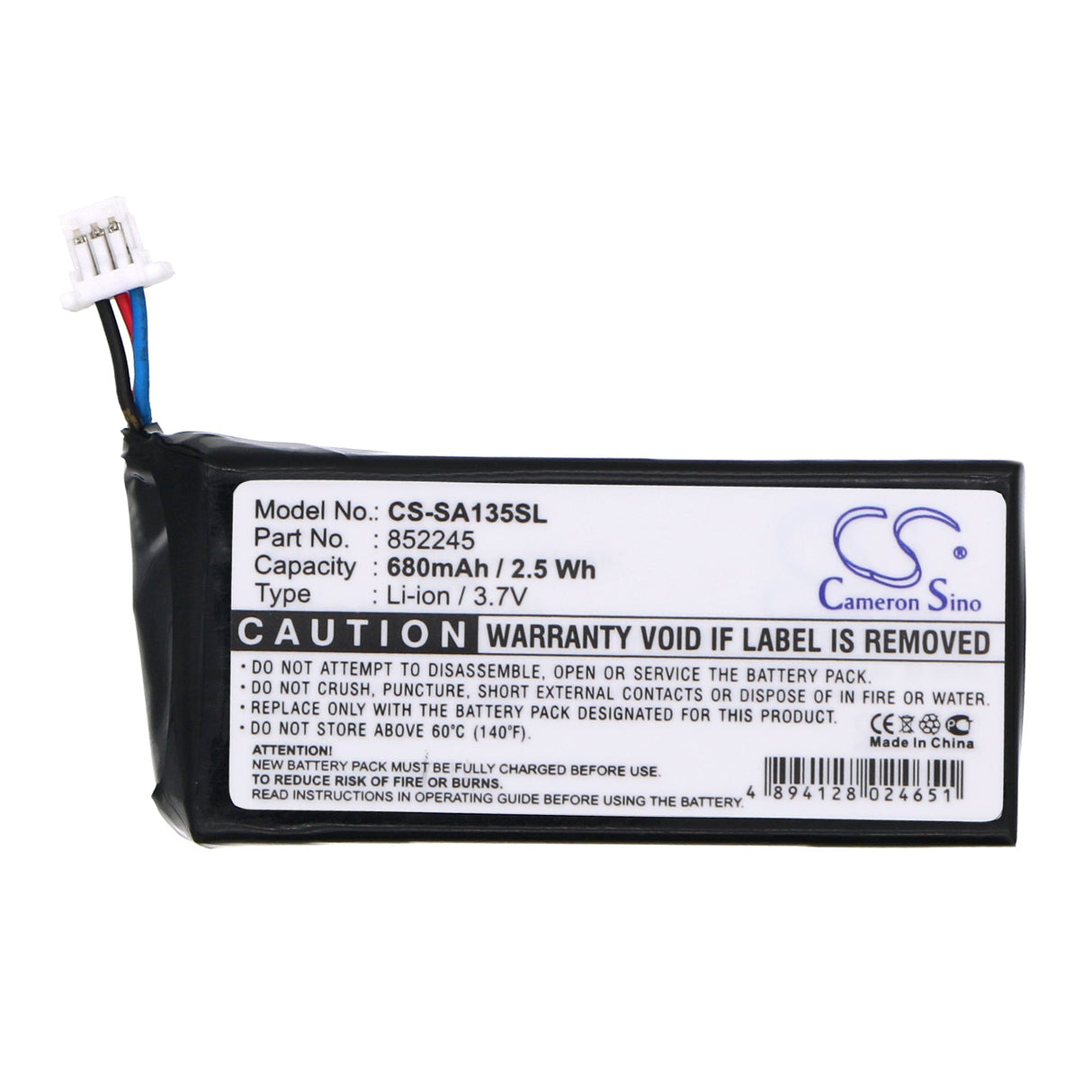 Media Player Battery For Philips, Gogear Hdd1835, Gogear Hdd1837 3.7v, 680mah - 2.52wh Media Player Cameron Sino Technology Limited