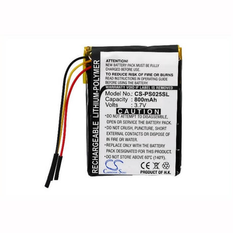 3.7V, Li-Polymer, 800mAh, Media Player battery fits Philips, Gogear Sa6015, Gogear Sa6025, 2.96Wh Media Player Cameron Sino Technology Limited