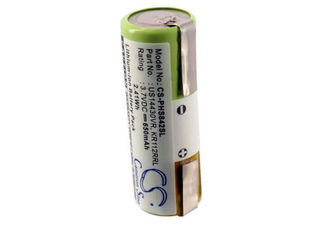 3.7V, Li-ion, 650mAh, Shaver battery fits Philips, Kr112rrl, Hs8420, Hs8420/23, 2.41Wh Shaver Cameron Sino Technology Limited