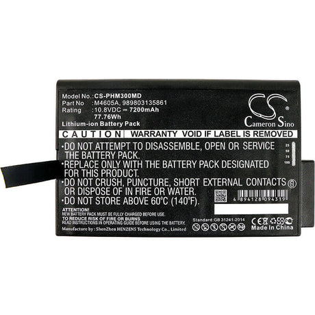 10.8V, Li-ion, 7200mAh, Medical battery fits Philips, 865297, 740 Select Vital Signs Monitor, Eli 380 Ecg, 77.76Wh Medical Cameron Sino Technology Limited (Medical)