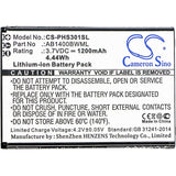 3.7V, Li-ion, 1200mAh, SmartPhone battery fits Philips, Ab1400bwml, S301, S308, 4.44Wh Mobile, SmartPhone Cameron Sino Technology Limited (Smartphone)