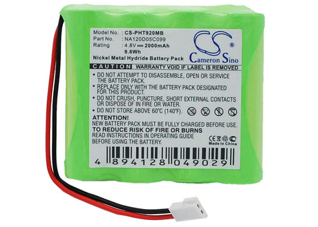 Babyphone Battery For Philips, Cobra and others, Td9200, Td9203, Td9205 4.8v, 2000mah - 9.60wh BabyPhone Cameron Sino Technology Limited   