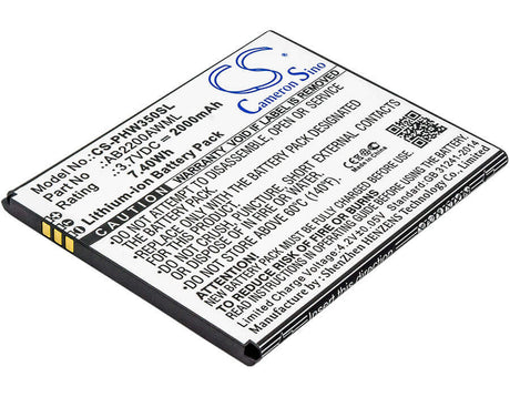 3.7V, Li-ion, 2000mAh, SmartPhone battery fits Philips, Ab2200awml, W3500, W3509, 7.4Wh Mobile, SmartPhone Cameron Sino Technology Limited (Smartphone)