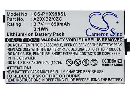 Battery For Philips Xenium 9a98, Xenium 9@98 3.7v, 850mah - 3.15wh Batteries for Electronics Cameron Sino Technology Limited (Suspended)
