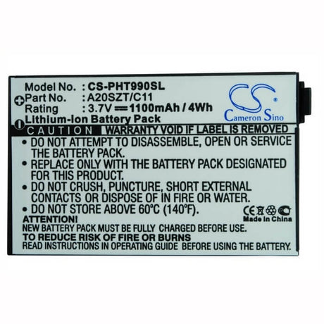 3.7V, Li-ion, 1100mAh, SmartPhone battery fits Philips, A20szt/c11, 9@9t, 9a9t, 4.07Wh Mobile, SmartPhone Cameron Sino Technology Limited (Smartphone)