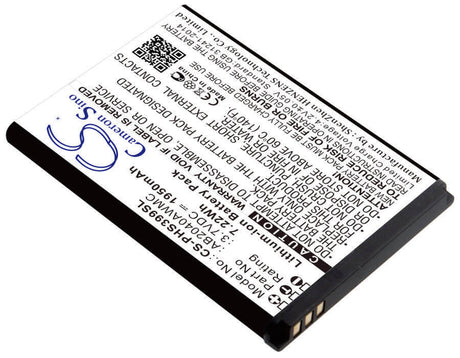 3.7V, Li-ion, 1950mAh, SmartPhone battery fits Philips, Ab2040awmc, Xenium S399, 7.22Wh Mobile, SmartPhone Cameron Sino Technology Limited (Smartphone)