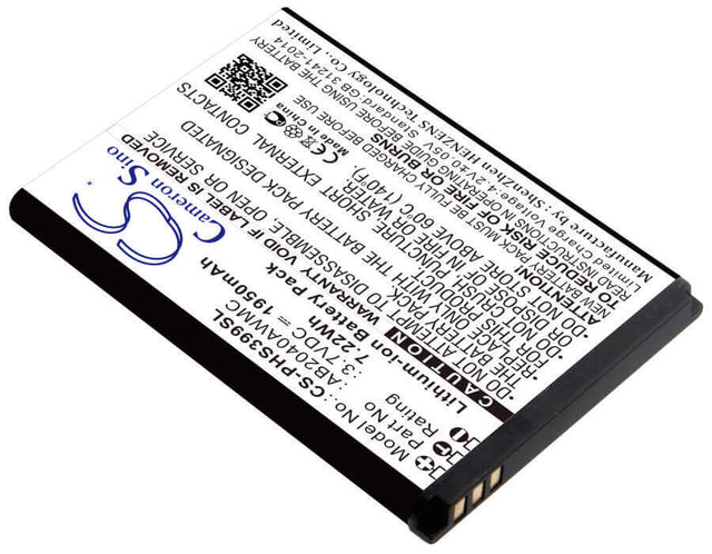 3.7V, Li-ion, 1950mAh, SmartPhone battery fits Philips, Ab2040awmc, Xenium S399, 7.22Wh Mobile, SmartPhone Cameron Sino Technology Limited (Smartphone)