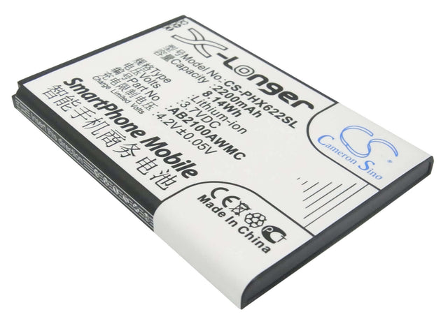 3.7V, Li-ion, 2200mAh, SmartPhone battery fits Philips, Ab2100awmc, V726, W632, 8.14Wh Mobile, SmartPhone Cameron Sino Technology Limited (Smartphone)