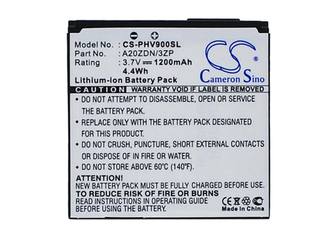 3.7V, Li-ion, 1200mAh, SmartPhone battery fits Philips, A20zdn/3zp, Xenium V900, 4.44Wh Mobile, SmartPhone Cameron Sino Technology Limited (Suspended)