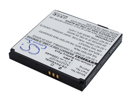 3.7V, Li-ion, 1200mAh, SmartPhone battery fits Philips, A20zdn/3zp, Xenium V900, 4.44Wh Mobile, SmartPhone Cameron Sino Technology Limited (Suspended)