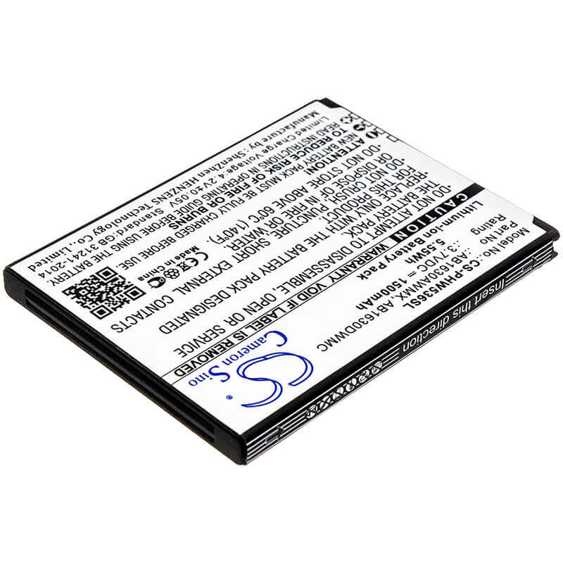 3.7V, Li-ion, 1500mAh, SmartPhone battery fits Philips, Ab1630awmx, Ctw536, D633, 5.55Wh Mobile, SmartPhone Cameron Sino Technology Limited (Suspended)