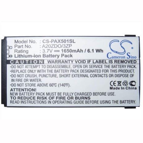 3.7V, Li-ion, 1650mAh, SmartPhone battery fits Philips, A20zdo/3zp, X130, X3560, 6.11Wh Mobile, SmartPhone Cameron Sino Technology Limited (Smartphone)