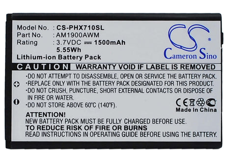 3.7V, Li-ion, 1500mAh, SmartPhone battery fits Philips, Am1900awm, Xenium X710, 5.55Wh Mobile, SmartPhone Cameron Sino Technology Limited (Smartphone)