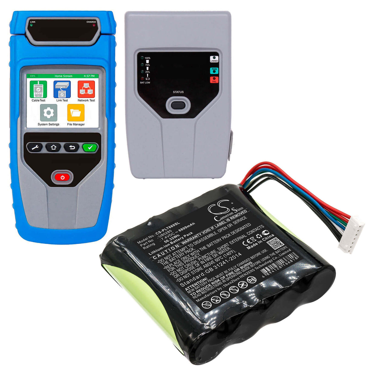 7.4V, Li-ion, 6800mAh, Equipment battery fits Softing, Platinum Tools, Txgbatx, NetXpert XG2, T66006b, 50.32Wh Equipment, Survey, Test Cameron Sino Technology Limited