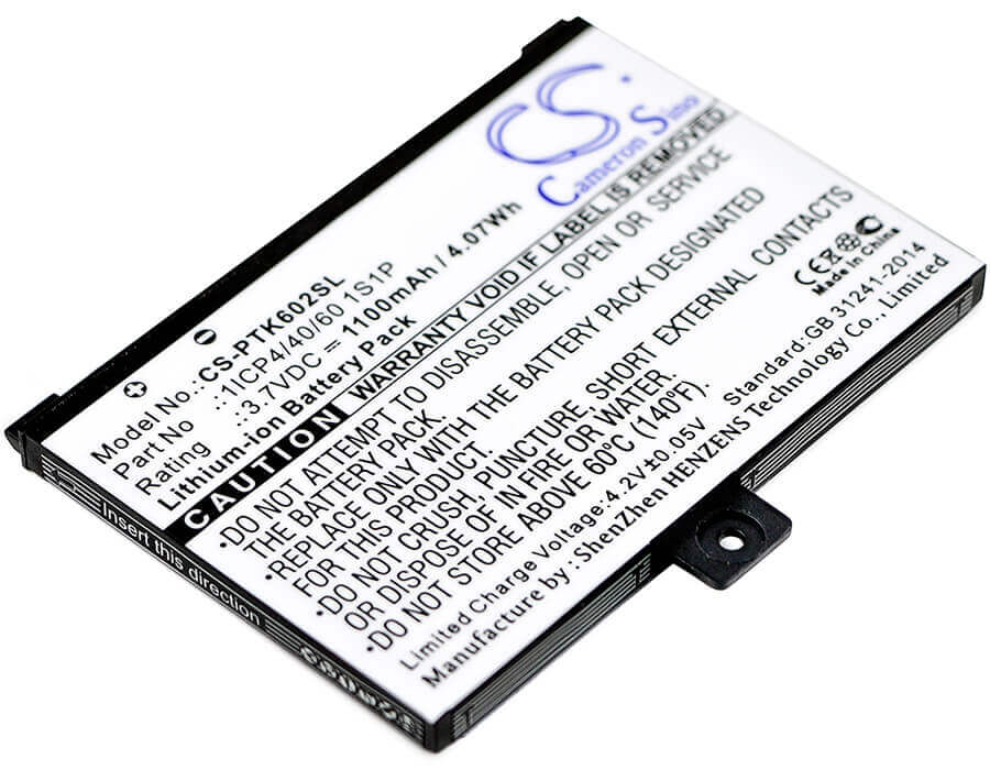 3.7V, Li-ion, 1100mAh, E-book, E-reader battery fits Pocketbook, 1icp4/40/60 1s1p, Pro 602, Pro 603, 4.07Wh E-book, E-reader Cameron Sino Technology Limited