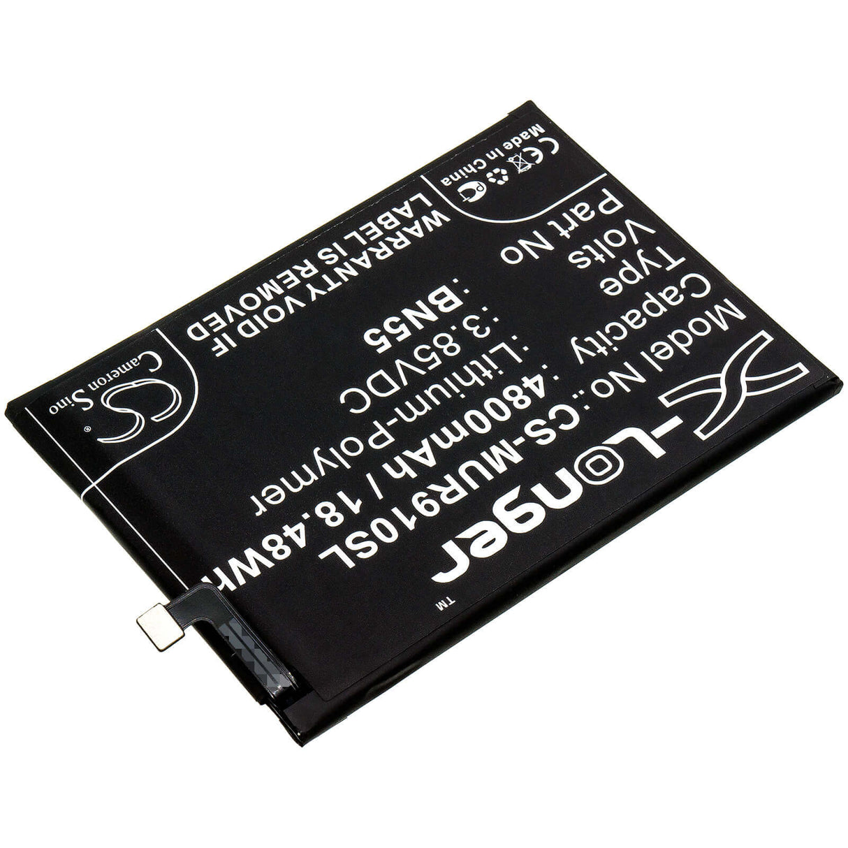 3.85V, Li-Polymer, 4800mAh, SmartPhone battery fits Pocophone, Redmi, Xiaomi, Bn55, M2003j6ci, Poco M2 Pro, 18.48Wh Mobile, SmartPhone Cameron Sino Technology Limited (Smartphone)