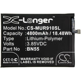 3.85V, Li-Polymer, 4800mAh, SmartPhone battery fits Pocophone, Redmi, Xiaomi, Bn55, M2003j6ci, Poco M2 Pro, 18.48Wh Mobile, SmartPhone Cameron Sino Technology Limited (Smartphone)