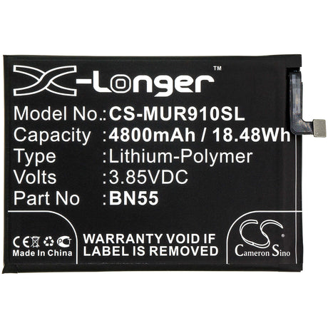 3.85V, Li-Polymer, 4800mAh, SmartPhone battery fits Pocophone, Redmi, Xiaomi, Bn55, M2003j6ci, Poco M2 Pro, 18.48Wh Mobile, SmartPhone Cameron Sino Technology Limited (Smartphone)