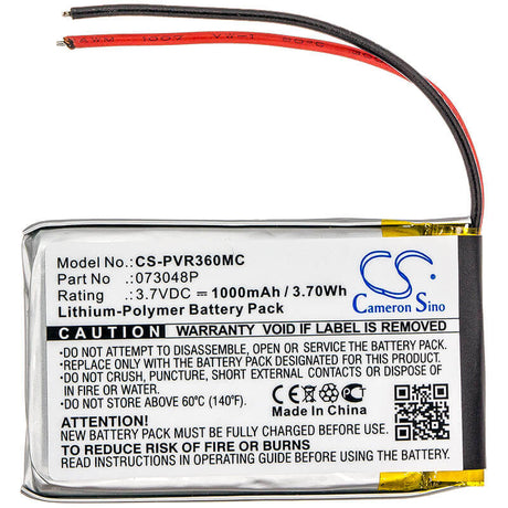 3.7V, Li-Polymer, 1000mAh, Camera battery fits Polaroid, 073048p, 360 Dual Lens Vr Camera, R360, 3.7Wh Camera Cameron Sino Technology Limited (Camera)