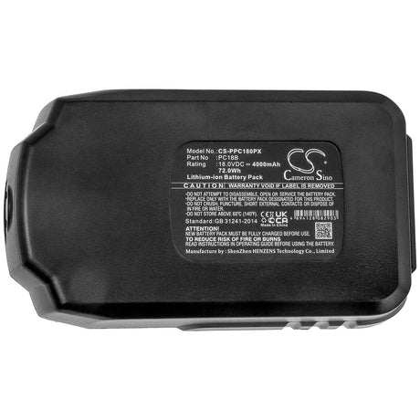 18.0V, Li-ion, 4000mAh, Power Tools battery fits Porter Cable, Pc18b, Pc18ag, Pc18al, 72Wh Power Tools Cameron Sino Technology Limited (Suspended)