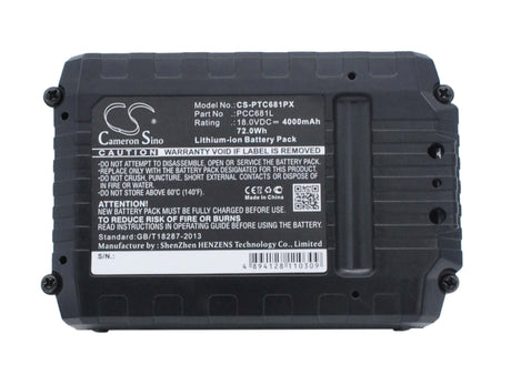 18.0V, Li-ion, 4000mAh, Power Tools battery fits Stanley, Black & Decker, Porter Cable, Fmc687l, Asd18 Typ 1, Asd18 Typ 2, 72Wh Power Tools Cameron Sino Technology Limited (Power Tools)
