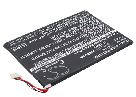 3.7V, Li-Polymer, 3000mAh, Tablet battery fits Prestigio, 3871a2, Multipad 7.0 Ultra Duo, Pmt5877c, 11.10Wh Tablet Cameron Sino Technology Limited