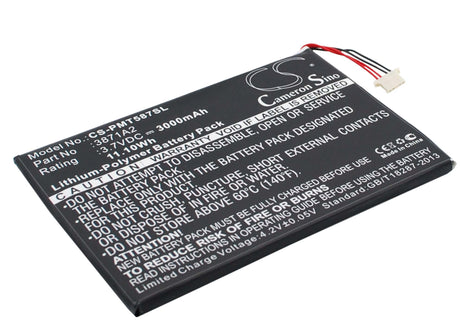 3.7V, Li-Polymer, 3000mAh, Tablet battery fits Prestigio, 3871a2, Multipad 7.0 Ultra Duo, Pmt5877c, 11.10Wh Tablet Cameron Sino Technology Limited