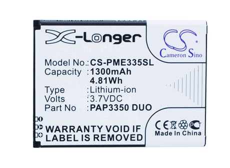 3.7V, Li-ion, 1300mAh, SmartPhone battery fits Prestigio, Pap3350 Duo, Multiphone 3350 Duo, 4.81Wh Mobile, SmartPhone Cameron Sino Technology Limited (Smartphone)
