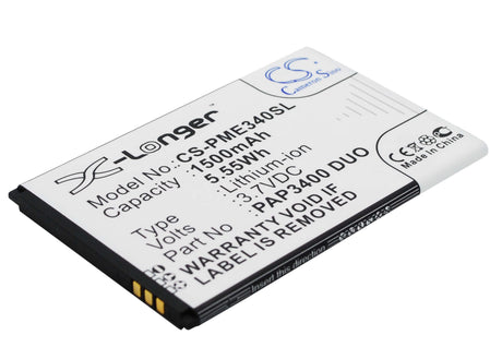 3.7V, Li-ion, 1500mAh, SmartPhone battery fits Prestigio, Pap3400 Duo, Multiphone 3400 Duo, 5.55Wh Mobile, SmartPhone Cameron Sino Technology Limited (Smartphone)