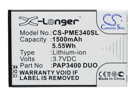3.7V, Li-ion, 1500mAh, SmartPhone battery fits Prestigio, Pap3400 Duo, Multiphone 3400 Duo, 5.55Wh Mobile, SmartPhone Cameron Sino Technology Limited (Smartphone)