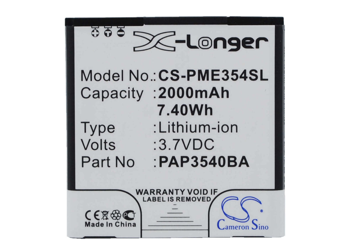 3.7V, Li-ion, 2000mAh, SmartPhone battery fits Prestigio, Pap3540 Duo, Multiphone 3540 Duo, 7.4Wh Mobile, SmartPhone Cameron Sino Technology Limited (Smartphone)
