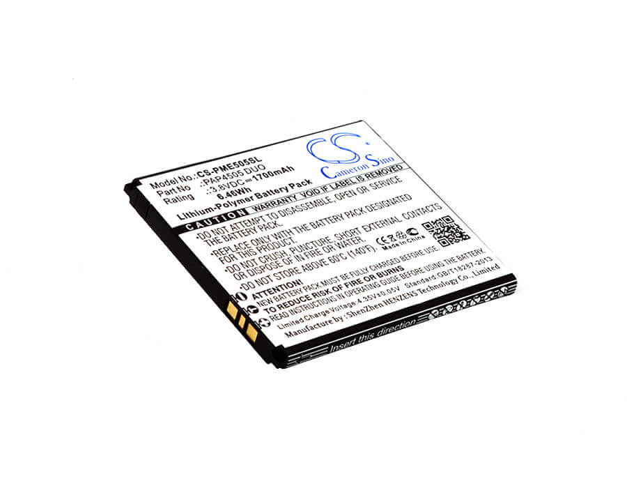 3.8V, Li-Polymer, 1700mAh, SmartPhone battery fits Prestigio, Pap4505 Duo, Multiphone 4505 Duo, 6.46Wh Mobile, SmartPhone Cameron Sino Technology Limited (Suspended)