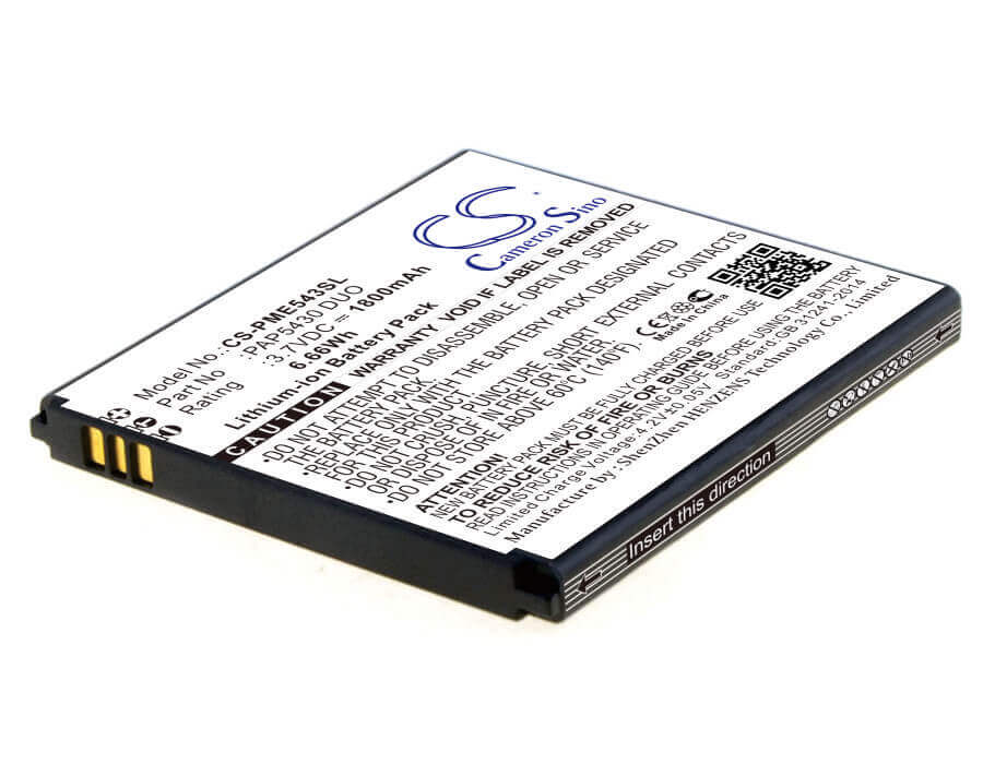 3.7V, Li-ion, 1800mAh, SmartPhone battery fits Prestigio, Pap5430 Duo, 5430 Duo, Multiphone 5430 Duo, 6.66Wh Mobile, SmartPhone Cameron Sino Technology Limited (Smartphone)
