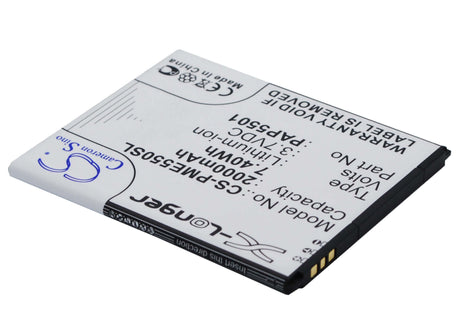 3.7V, Li-ion, 2000mAh, SmartPhone battery fits Prestigio, Pap5501, Multiphone 5501 Duo, Pap5501, 7.4Wh Mobile, SmartPhone Cameron Sino Technology Limited (Smartphone)