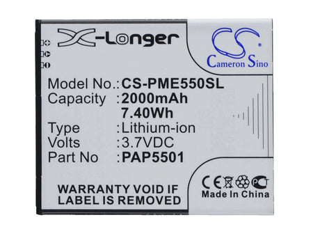 3.7V, Li-ion, 2000mAh, SmartPhone battery fits Prestigio, Pap5501, Multiphone 5501 Duo, Pap5501, 7.4Wh Mobile, SmartPhone Cameron Sino Technology Limited (Smartphone)