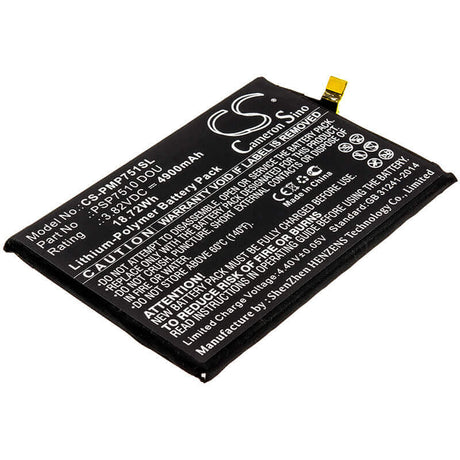 3.82V, Li-Polymer, 4900mAh, SmartPhone battery fits Prestigio, Psp7510 Dou, Muze C7 Duo, Psp7510 Dou, 18.72Wh Mobile, SmartPhone Cameron Sino Technology Limited (Smartphone)