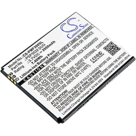 3.7V, Li-ion, 2000mAh, SmartPhone battery fits Prestigio, Psp3532 Duo, Muze A7, Muze F3, 7.4Wh Mobile, SmartPhone Cameron Sino Technology Limited (Suspended)