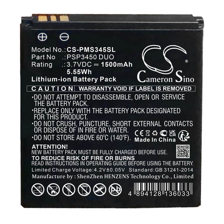 3.7V, Li-ion, 1500mAh, SmartPhone battery fits Prestigio, Psp3450 Duo, Psp3450 Duo, 5.55Wh Mobile, SmartPhone Cameron Sino Technology Limited (Smartphone)